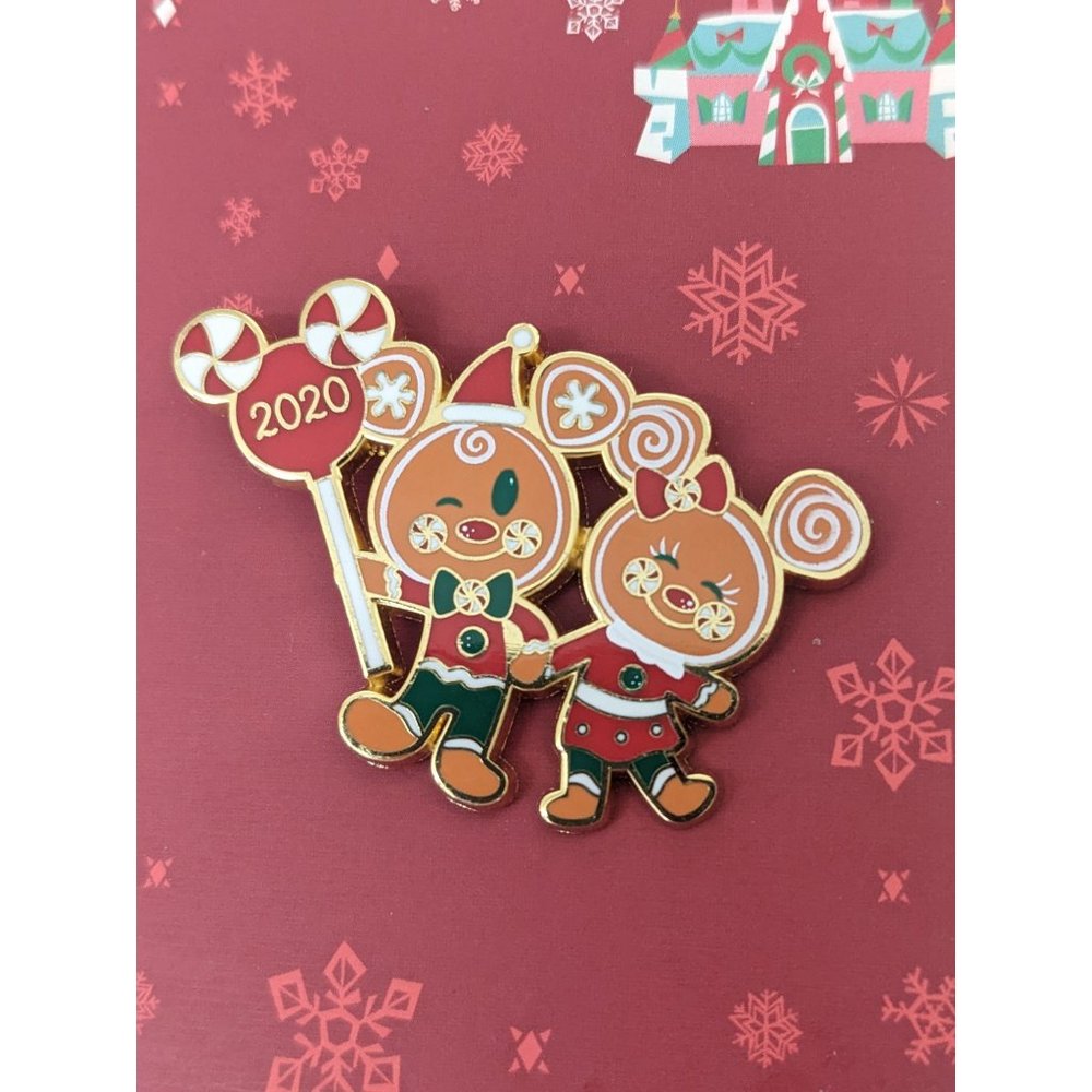 Disney 2020 Holiday Pin, Gingerbread Mickey and Minnie